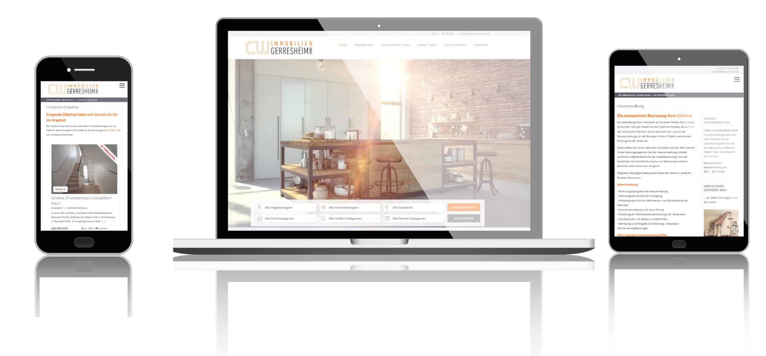 Neue Website Webdesign CW Immobilien Gerresheim GmbH